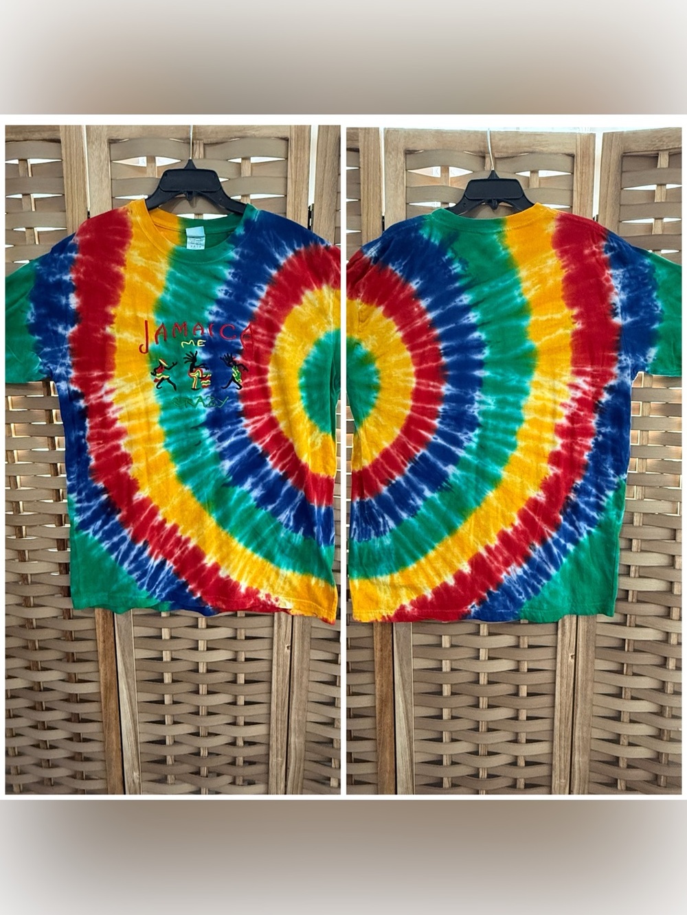 TROPIX XXL Jamaican Embroidered Jamaica Me Crazy Tie Dye T-Shirt